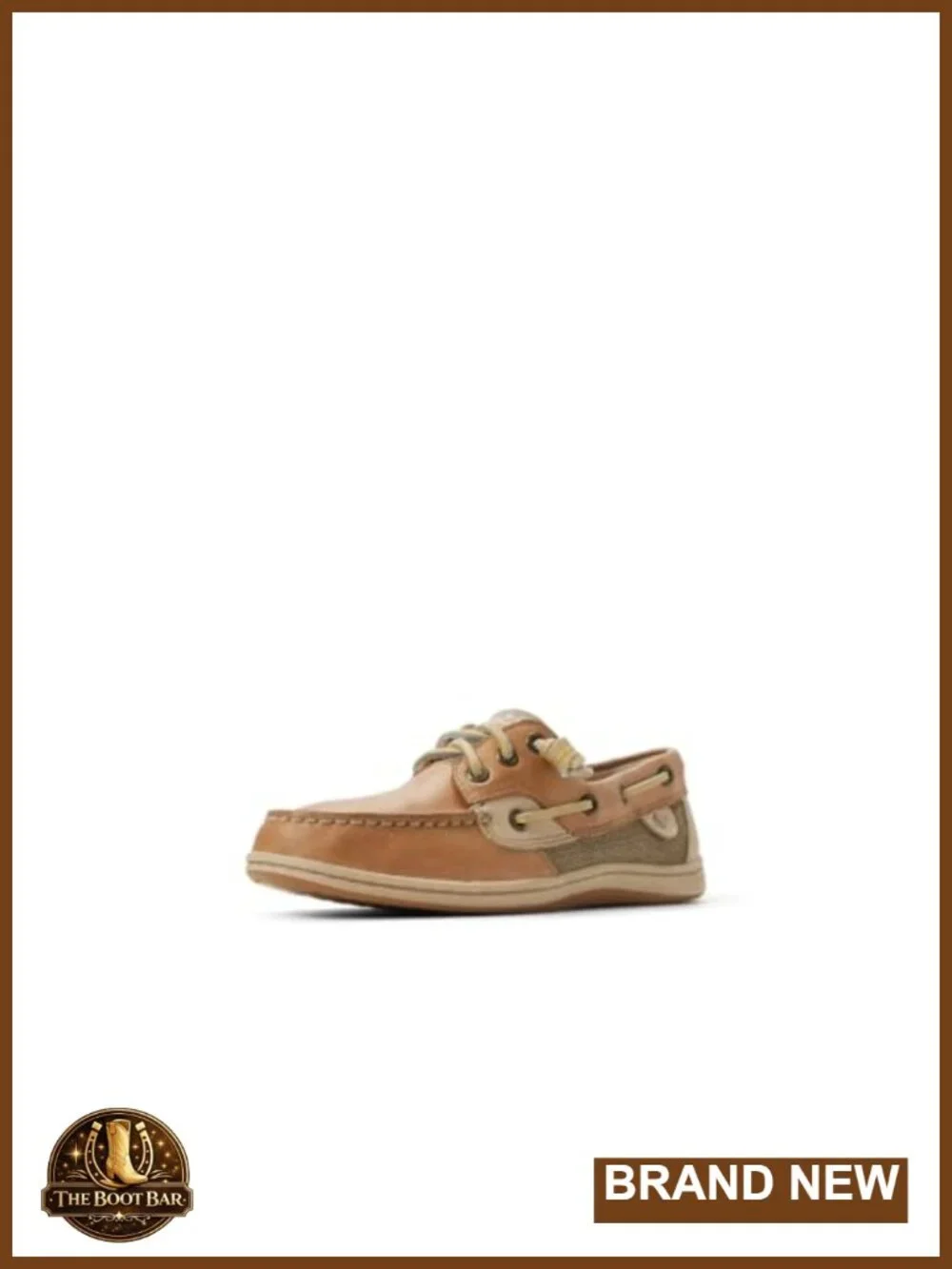 Women's Leather Boat Shoe with Wave-Siping